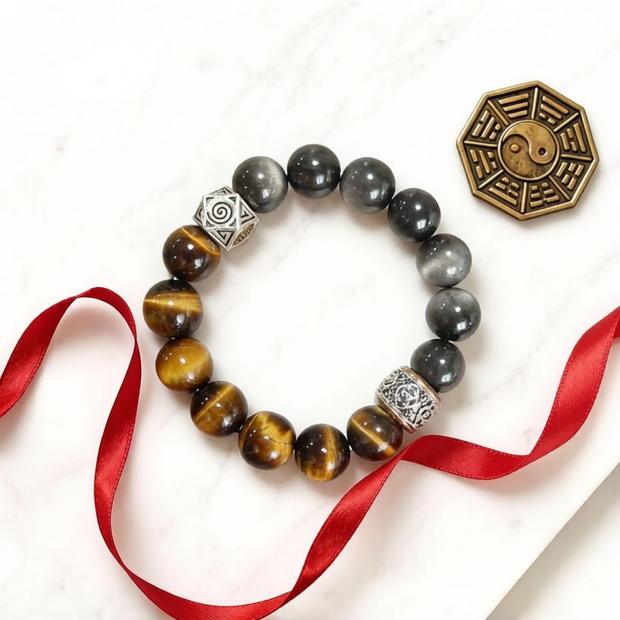 Golden Tiger Silver Veil Obsidian
